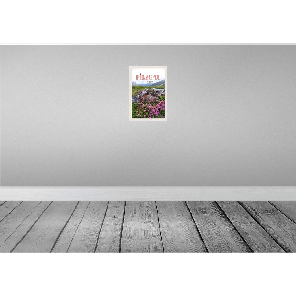 [LA-131454] Blechschild 30x20 cm Pinzgau Österreich Blumen Natur Berge Bildmotiv Reisemotiv Abenteuer Reisen Urlaub Bild 2