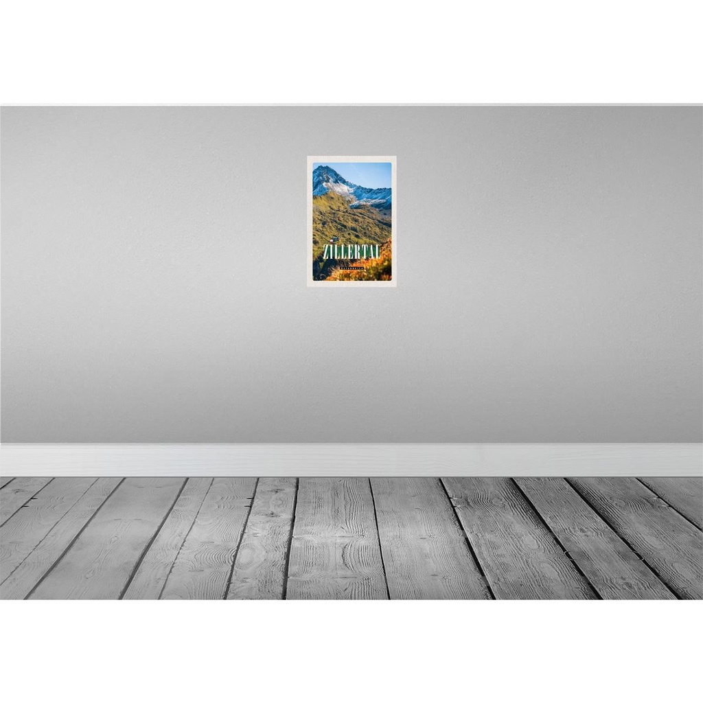 [LA-131461-H] Holzschild 30x20 cm Zillertal Gebirge Natur Wälder Bildmotiv Reisemotiv Abenteuer Reisen Bild 2