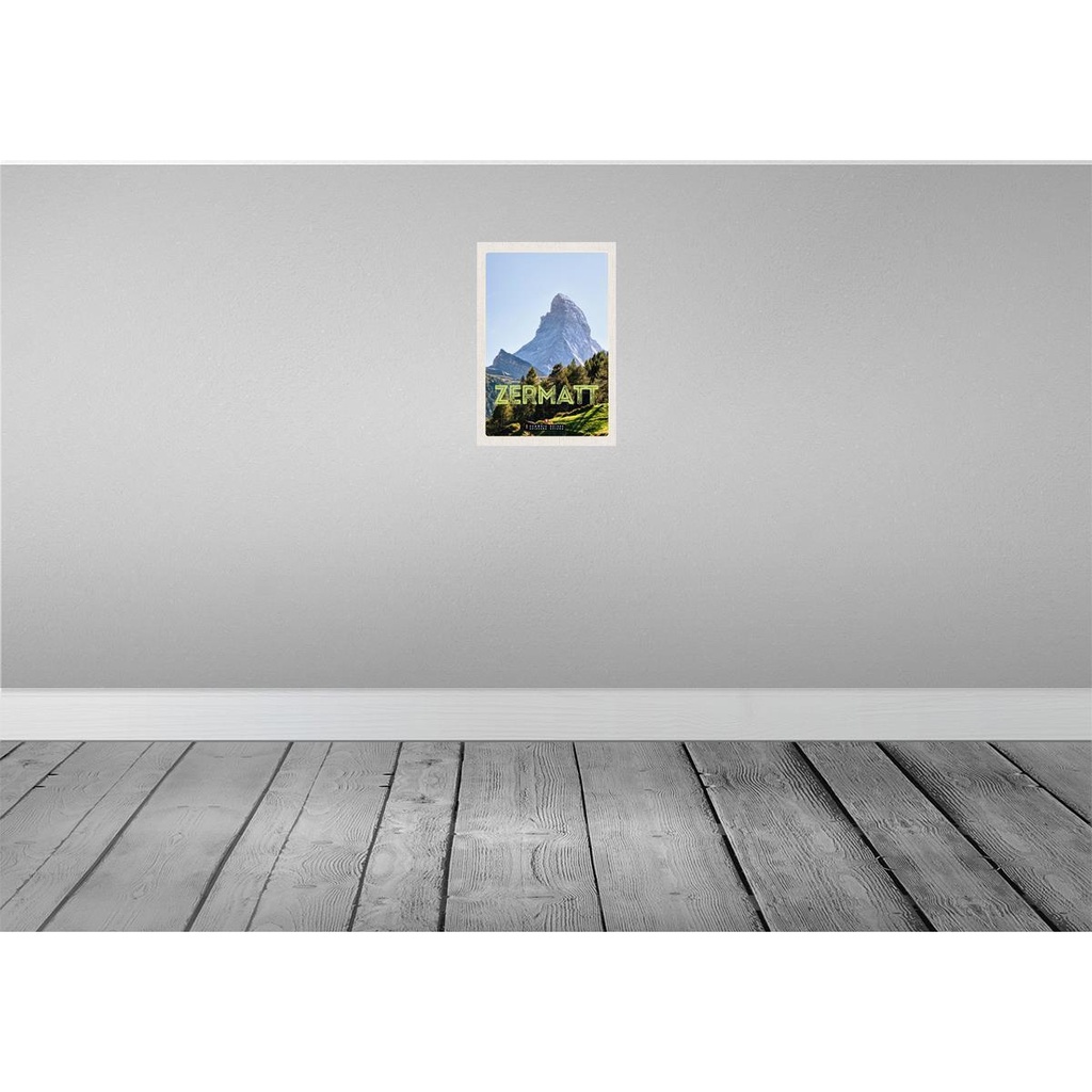[LA-131462] Blechschild 30x20 cm Zermatt Ansicht Ausblick Urlaubsort Bildmotiv Reisemotiv Abenteuer Reisen Urlaub Bild 2