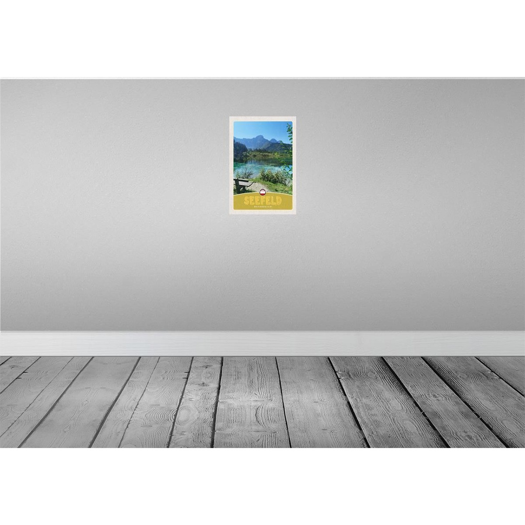 [LA-131481] Blechschild 30x20 cm Seefeld Österreich Wald Wanderung Bildmotiv Reisemotiv Abenteuer Reisen Urlaub Bild 2