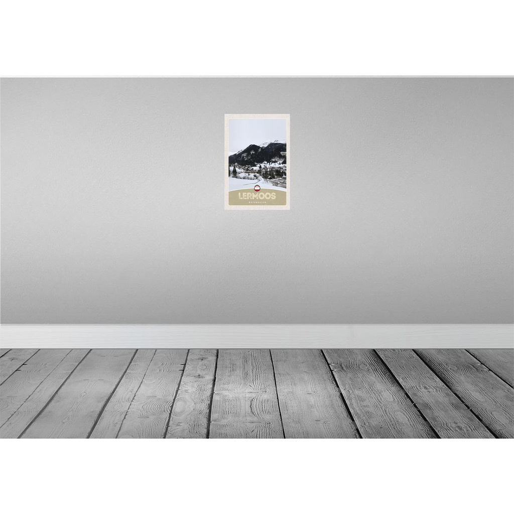 [LA-131489-H] Holzschild 30x20 cm Lermoos Österreich Wälder Winterzeit Bildmotiv Reisemotiv Abenteuer Reisen Bild 2