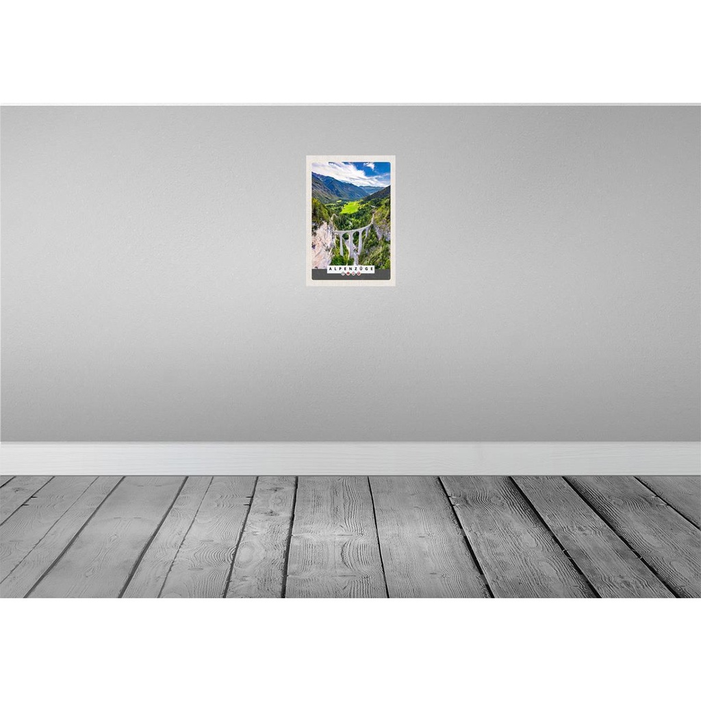 [LA-131497-H] Holzschild 30x20 cm Alpenzüge Schweiz Österreich Natur Bildmotiv Reisemotiv Abenteuer Reisen Bild 2