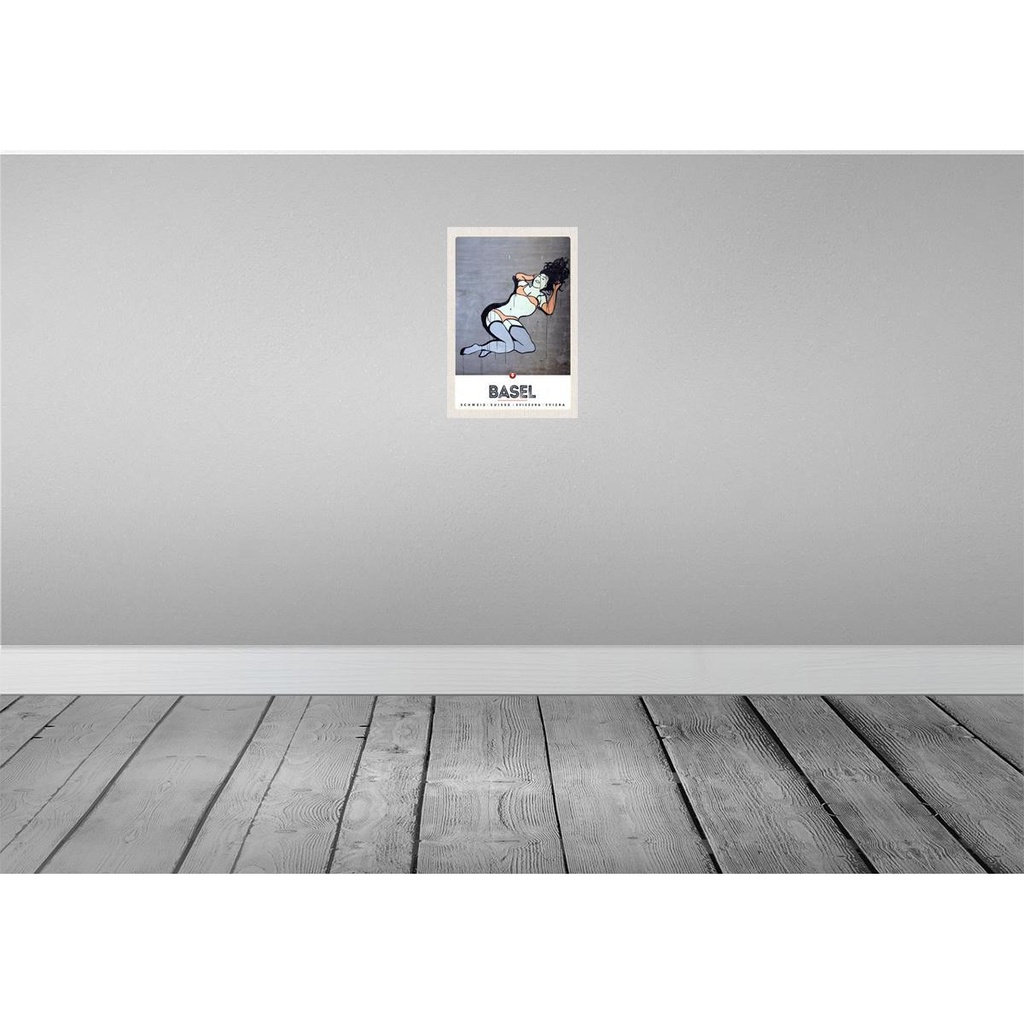 [LA-131502] Blechschild 30x20 cm Basel Schweiz nackte Frau Graffiti Bildmotiv Reisemotiv Abenteuer Reisen Urlaub Bild 2