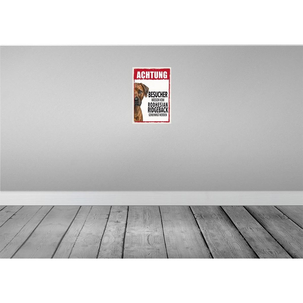 [LA-131534] Blechschild 30x20 cm Tiere Achtung Rodhesian Ridgeback Hund Bild 2