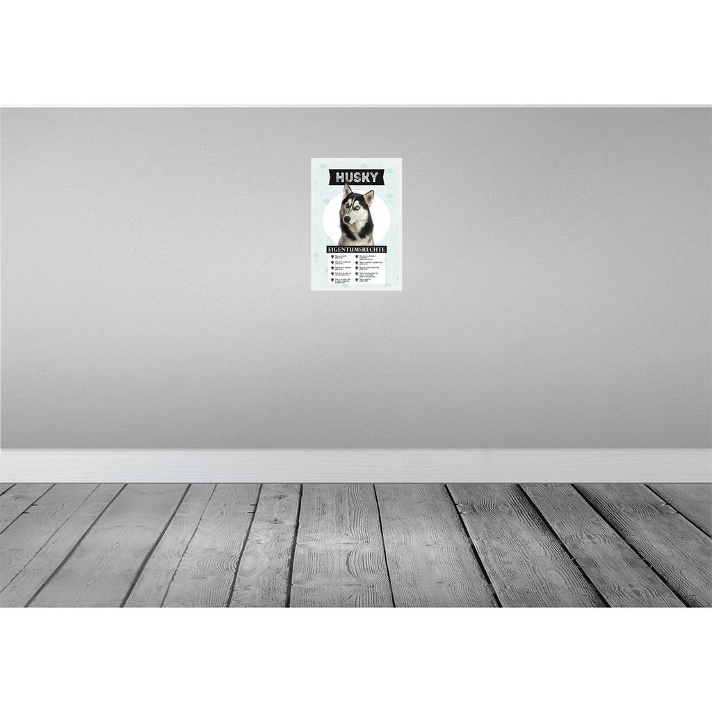 [LA-131543] Blechschild 30x20 cm Husky Eigentumsrechte Hund Bild 2