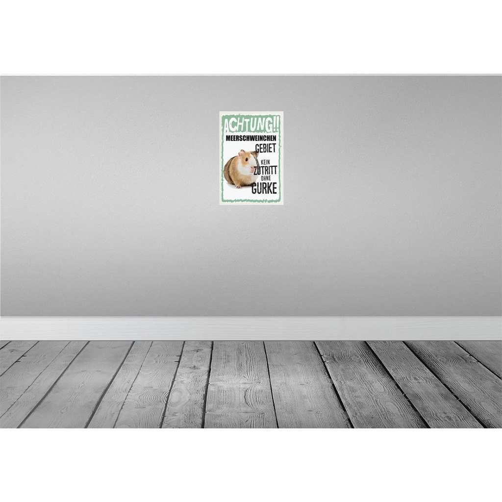 [LA-131546-H] Holzschild 30x20 cm Tiere Achtung Meerschweinchen Bild 2