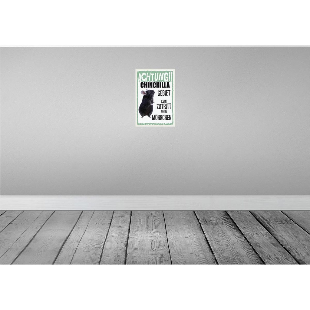 [LA-131547] Blechschild 30x20 cm Tiere Achtung Chinchilla Gebiet Tier Haustier Bild 2