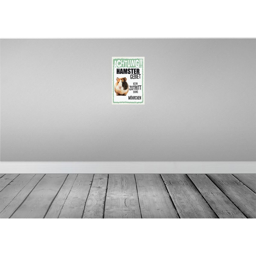 [LA-131548-H] Holzschild 30x20 cm Tiere Achtung Hamster Gebiet Bild 2