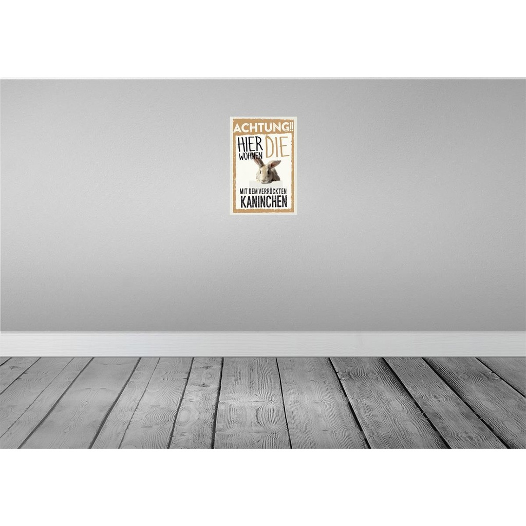 [LA-131555-H] Holzschild 30x20 cm Tiere Achtung hier Kaninchen Bild 2