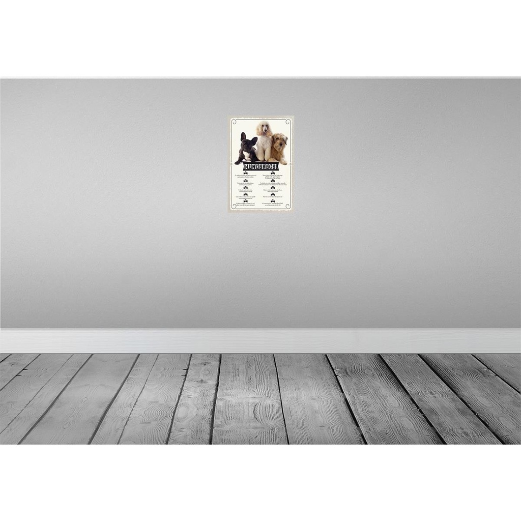 [LA-131559] Blechschild 30x20 cm Hunderegel schlafen wo ich will Hund Bild 2