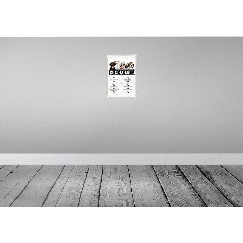 [LA-131560] Blechschild 30x20 cm Hunderegel lass mich raus Hund Bild 2