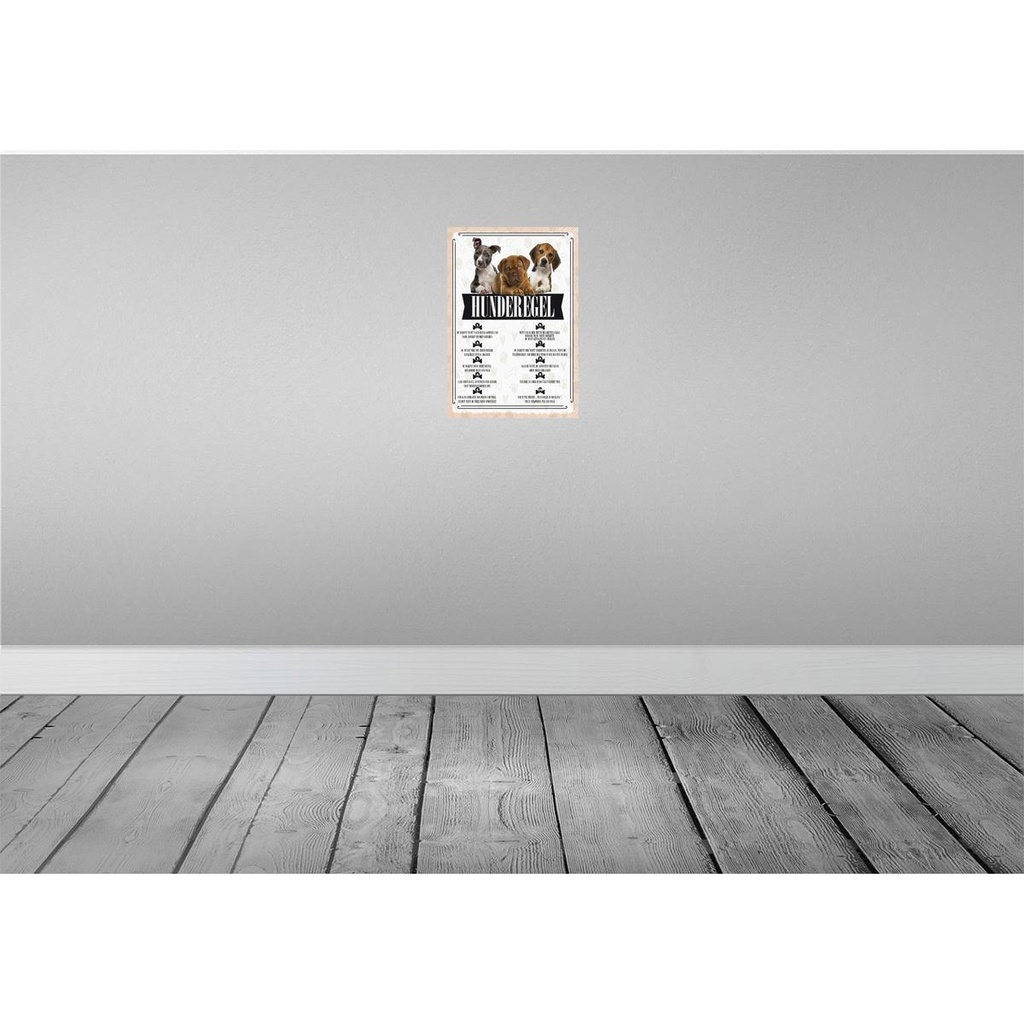 [LA-131561] Blechschild 30x20 cm Hunderegel du darfst mich nicht rufen Hund Bild 2