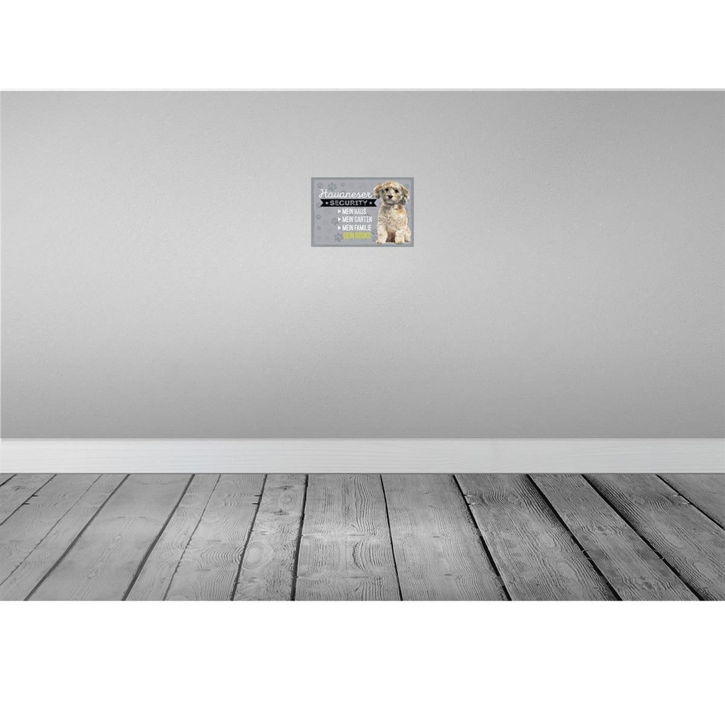 [LA-131569-H] Holzschild 20x30 cm Havaneser Security dein Risiko Bild 2