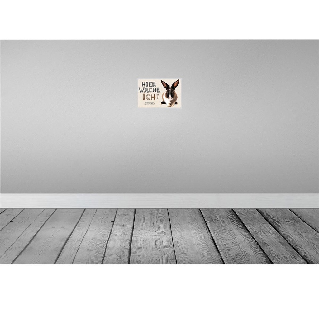[LA-131578] Blechschild 20x30 cm Hase hier wache ich eigene Gefahr Tier Haustier Bild 2