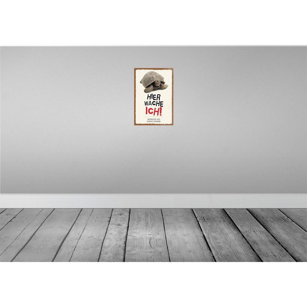 [LA-131580] Blechschild 30x20 cm kröte hier wache eigene Gefahr Spruch Zitat Bild 2