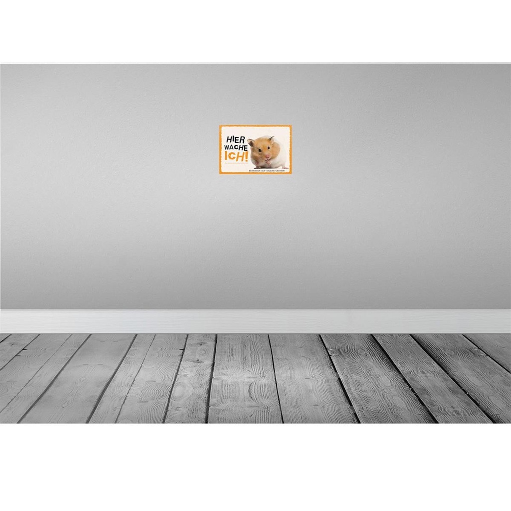 [LA-131582-H] Holzschild 20x30 cm Hamster hier wache ich eigene Gefahr Bild 2