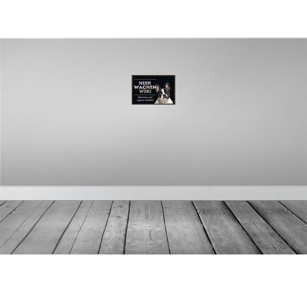 [LA-131598-H] Holzschild 20x30 cm Tiere hier wachen wir eigene Gefahr Bild 2