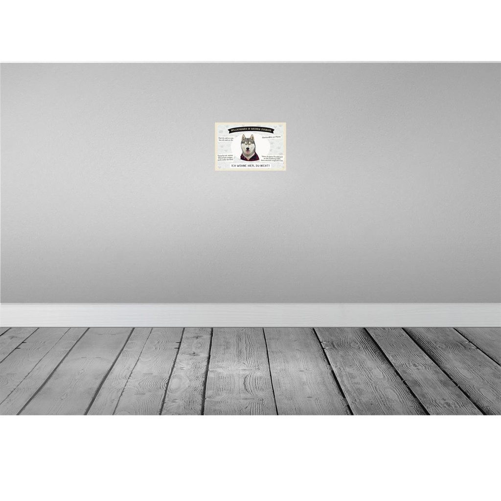 [LA-131601-H] Holzschild 20x30 cm Tiere Haski willkommen wohne hier Bild 2