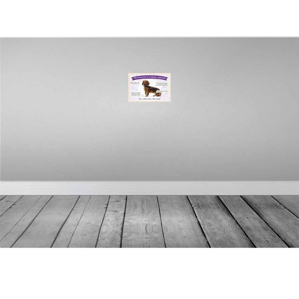 [LA-131602] Blechschild 20x30 cm Tiere Dackel willkommen wohne hier Hund Bild 2