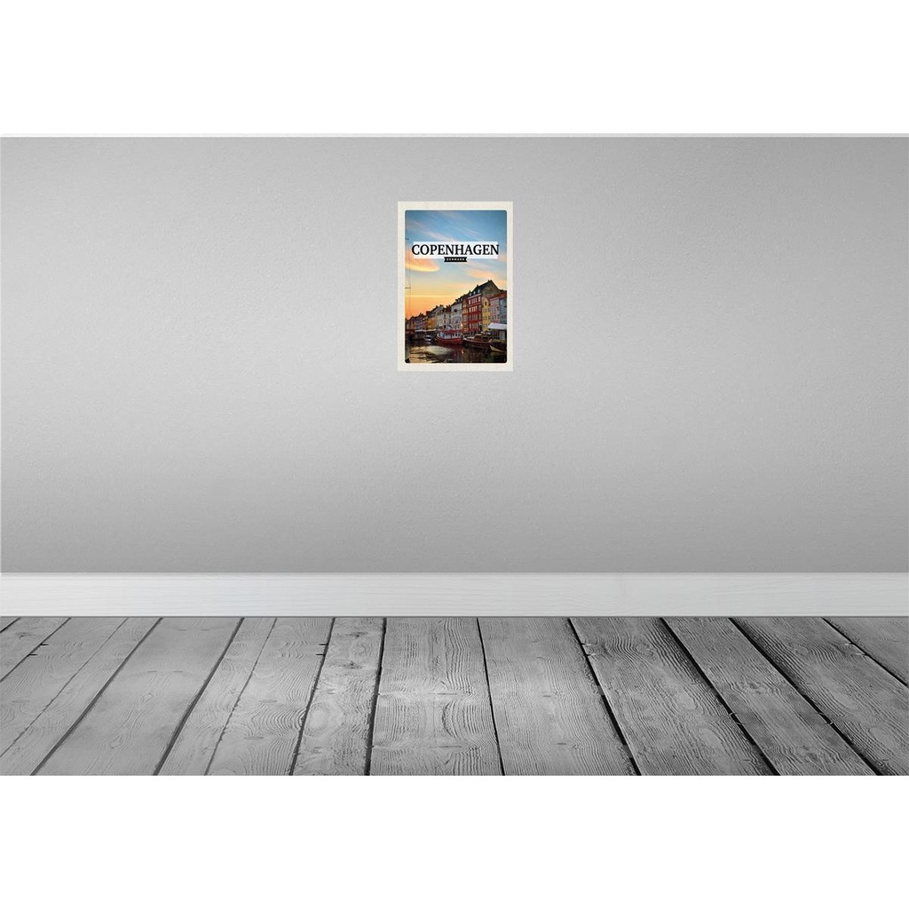 [LA-131610] Blechschild 30x20 cm Copenhagen Denmark Sonnenuntergang Bildmotiv Reisemotiv Abenteuer Reisen Urlaub Bild 2