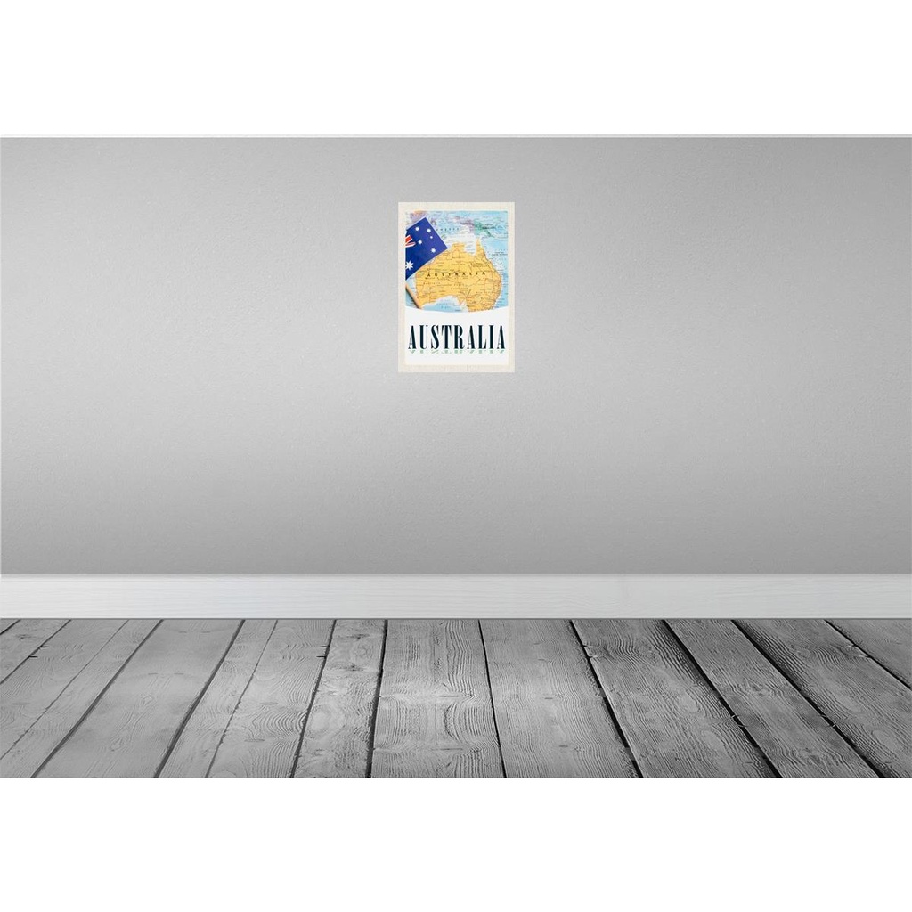 [LA-131620] Blechschild 30x20 cm Australien Kontinent Atlas Karte Bildmotiv Reisemotiv Abenteuer Reisen Urlaub Bild 2