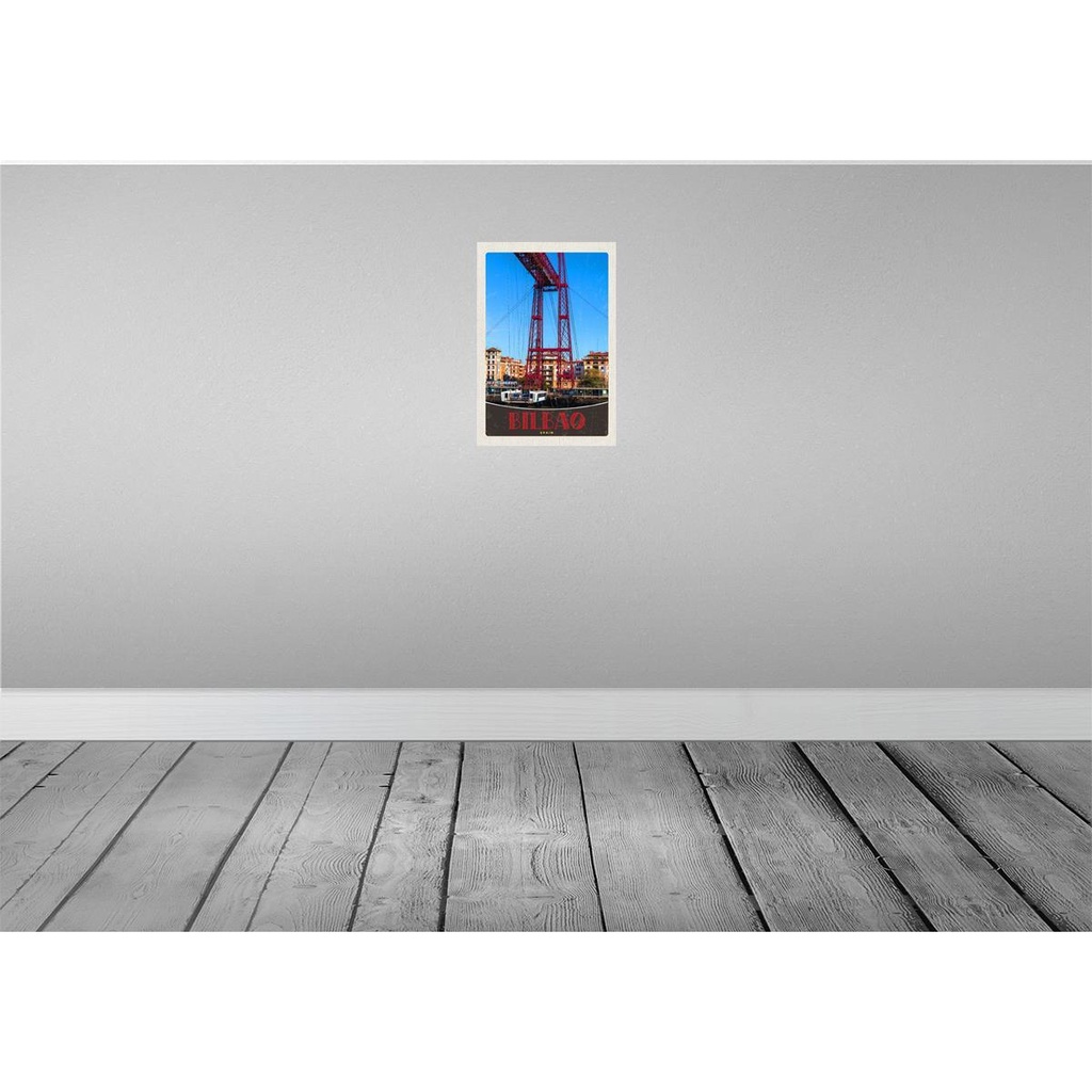 [LA-131626] Blechschild 30x20 cm Bilbao Spanien Europa rote Brücke Bildmotiv Reisemotiv Abenteuer Reisen Urlaub Bild 2