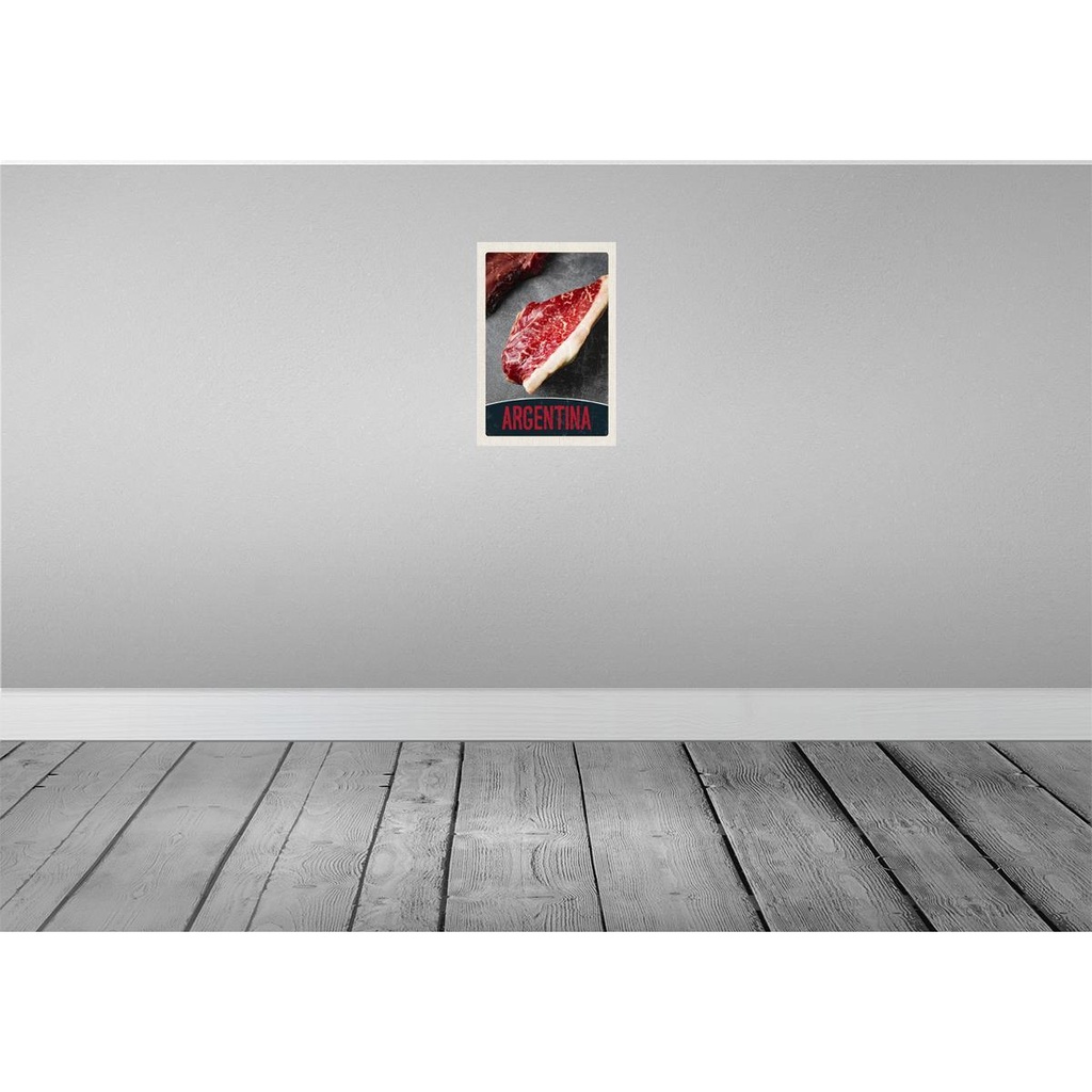 [LA-131628-H] Holzschild 30x20 cm Argentinien Steak Fleisch Kuh Rind Bildmotiv Reisemotiv Abenteuer Reisen Bild 2
