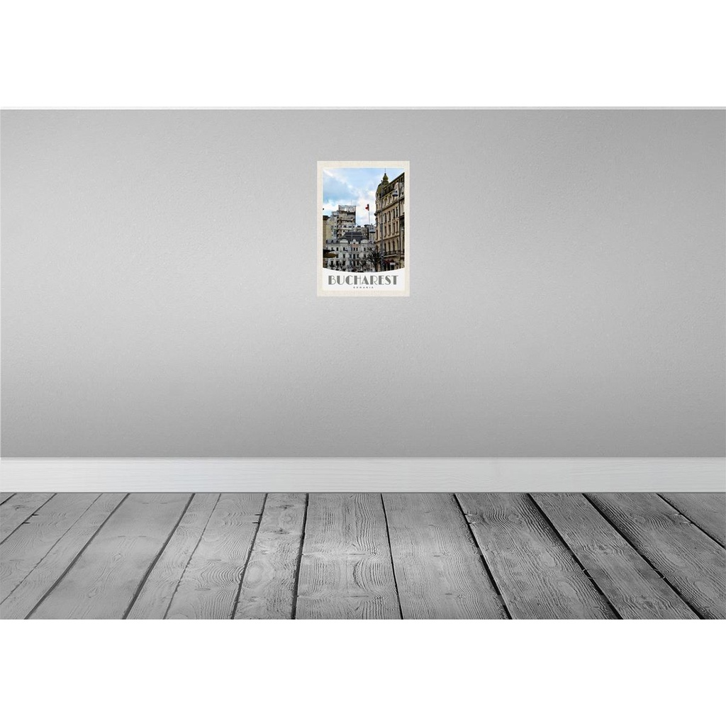 [LA-131632-H] Holzschild 30x20 cm Bukarest Rumänien Hauptstadt Bildmotiv Reisemotiv Abenteuer Reisen Bild 2