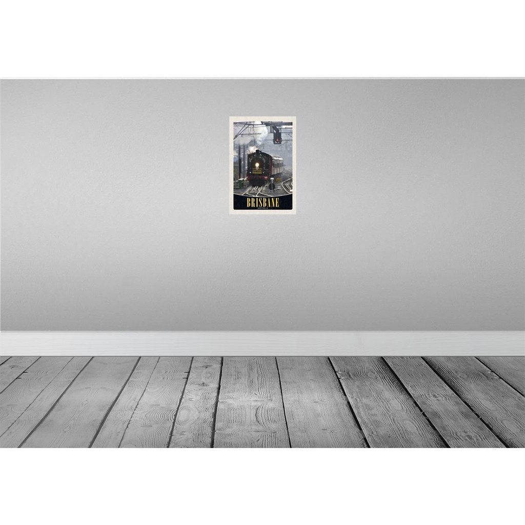 [LA-131641-H] Holzschild 30x20 cm Brisbane Australien Lokomotive Bildmotiv Reisemotiv Abenteuer Reisen Bild 2