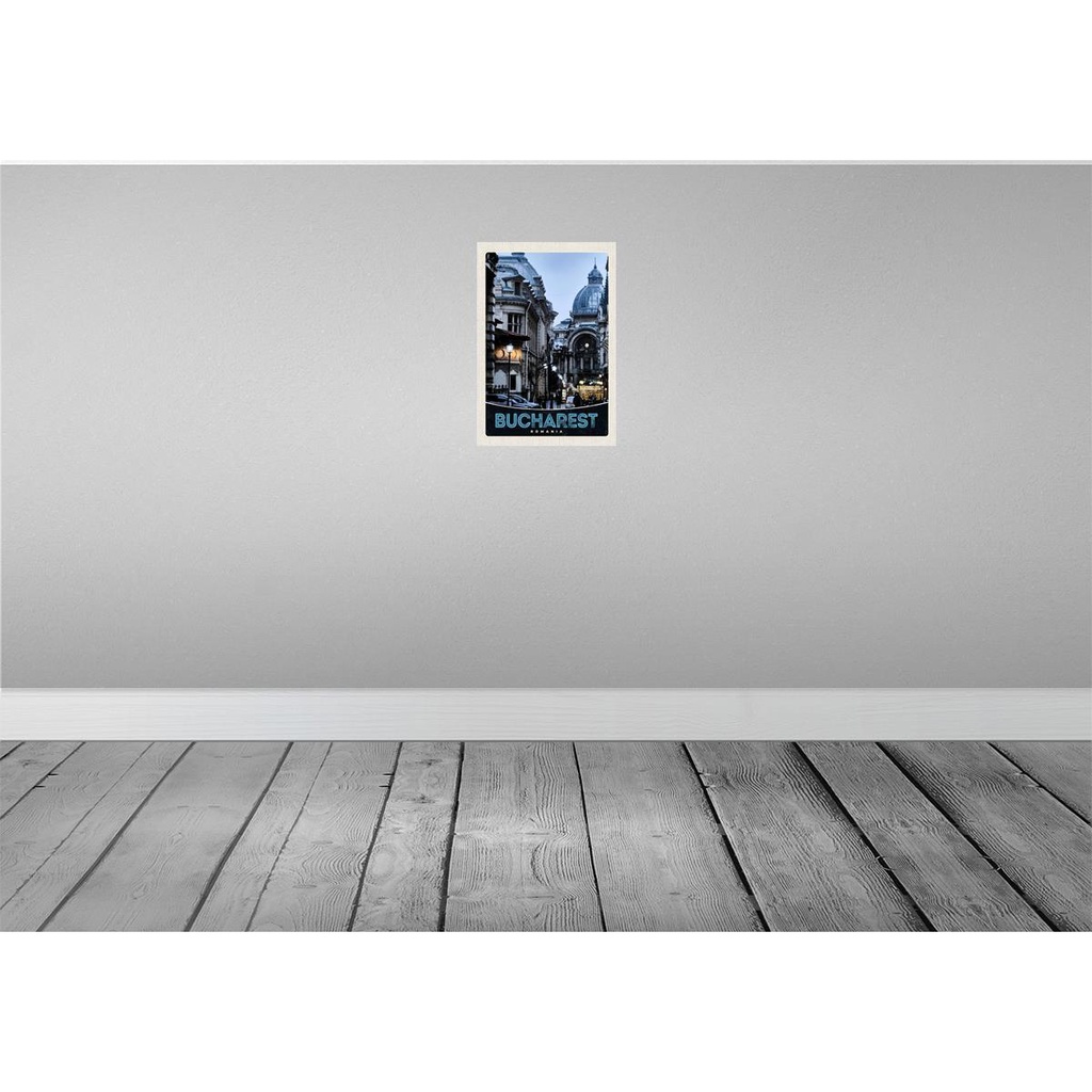 [LA-131642-H] Holzschild 30x20 cm Bukarest Romänien Stadt Architektur Bildmotiv Reisemotiv Abenteuer Reisen Bild 2