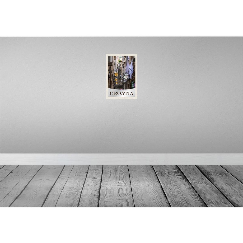 [LA-131667] Blechschild 30x20 cm Kroatien Altstadt Treppen Laterne Bildmotiv Reisemotiv Abenteuer Reisen Urlaub Bild 2