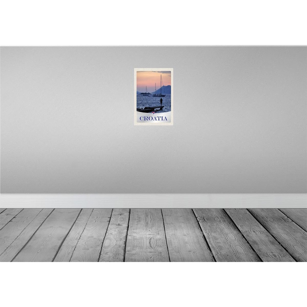[LA-131669-H] Holzschild 30x20 cm Kroatien Yacht Meer Angeln Gebirge Bildmotiv Reisemotiv Abenteuer Reisen Bild 2
