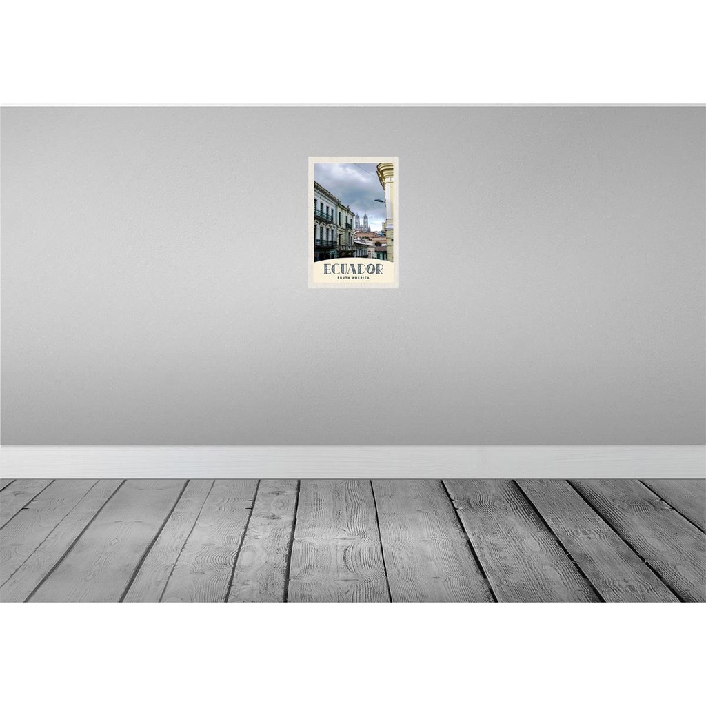 [LA-131677-H] Holzschild 30x20 cm Ecuador Süd Amerika Stadt Kirche Bildmotiv Reisemotiv Abenteuer Reisen Bild 2