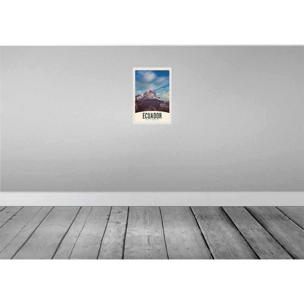 [LA-131678-H] Holzschild 30x20 cm Ecuador Süd Amerika Gebirge Schnee Bildmotiv Reisemotiv Abenteuer Reisen Bild 2