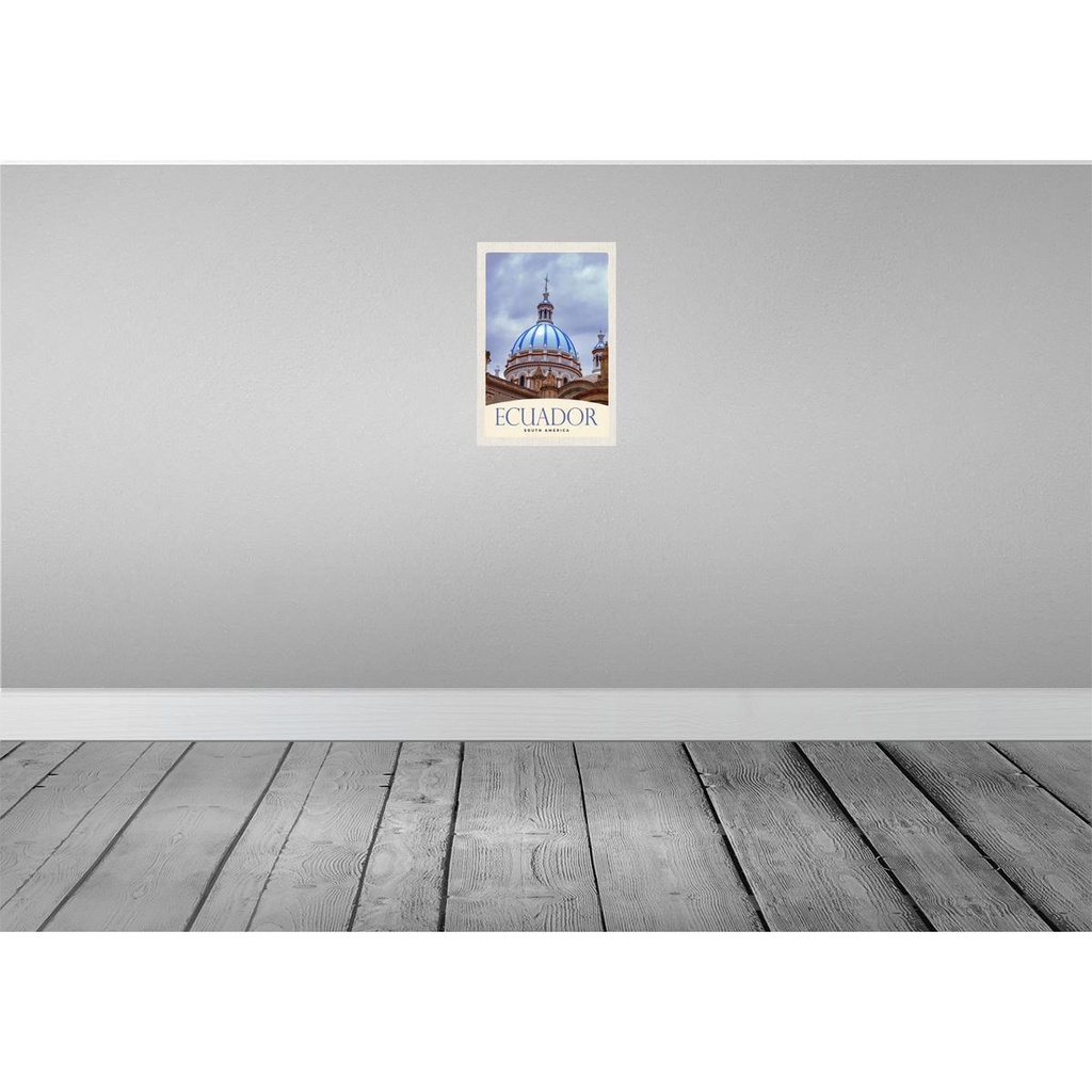 [LA-131679-H] Holzschild 30x20 cm Ecuador Süd Amerika Kirche Stadt Bildmotiv Reisemotiv Abenteuer Reisen Bild 2
