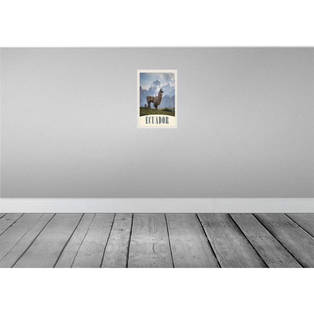 [LA-131682-H] Holzschild 30x20 cm Fuerteventura Spanien Lama Berge Bildmotiv Reisemotiv Abenteuer Reisen Bild 2