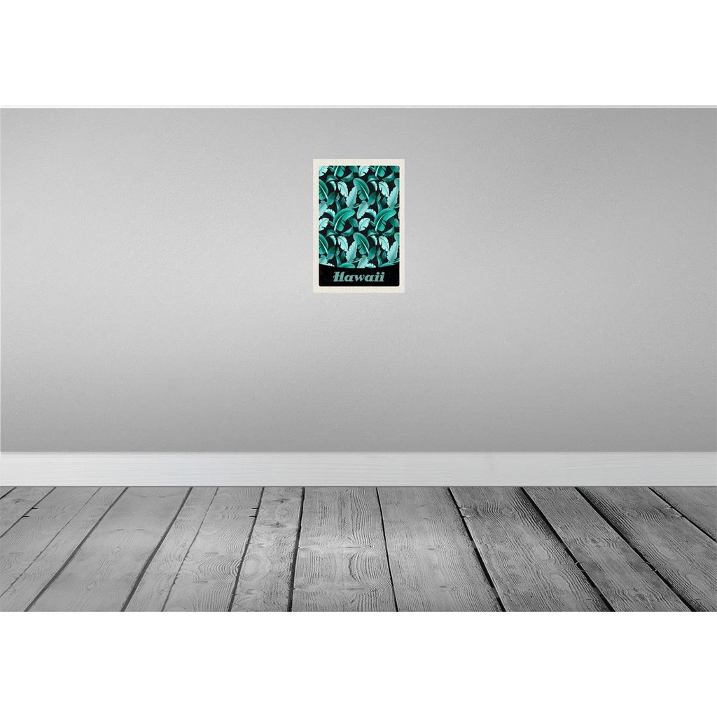 [LA-131686-H] Holzschild 30x20 cm Hawai Insel Strand Blätter blau Bildmotiv Reisemotiv Abenteuer Reisen Bild 2
