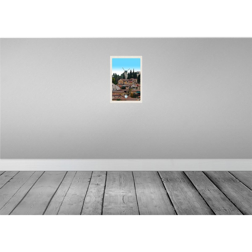 [LA-131690-H] Holzschild 30x20 cm Israel Stadt Windmühle Natur Bildmotiv Reisemotiv Abenteuer Reisen Bild 2