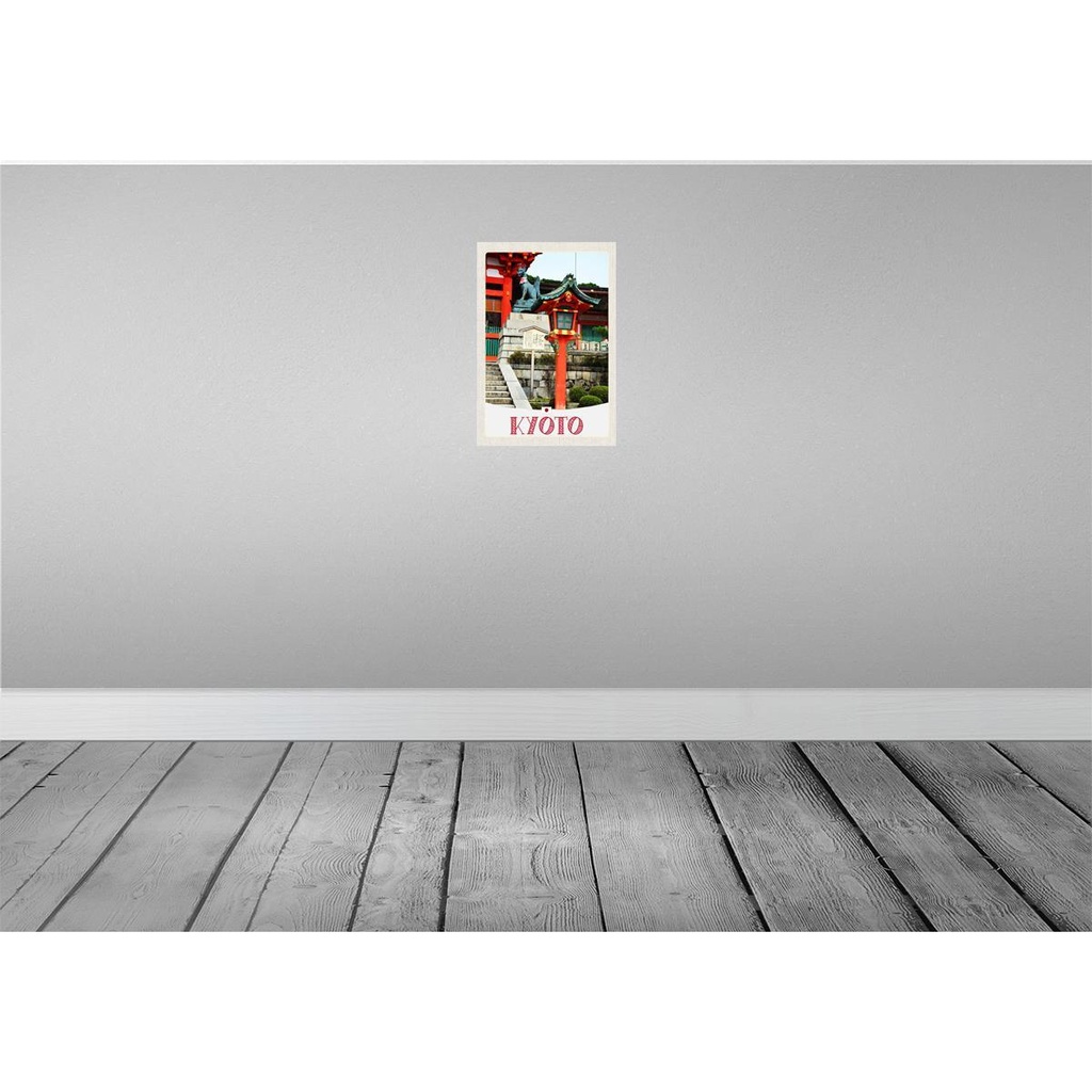 [LA-131704-H] Holzschild 30x20 cm Kyoto Japan Skulptur Fuchs Bildmotiv Reisemotiv Abenteuer Reisen Bild 2