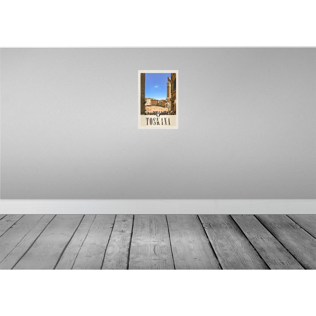 [LA-131734-H] Holzschild 30x20 cm Toskana Italien Platz Natur Kirche Bildmotiv Reisemotiv Abenteuer Reisen Bild 2