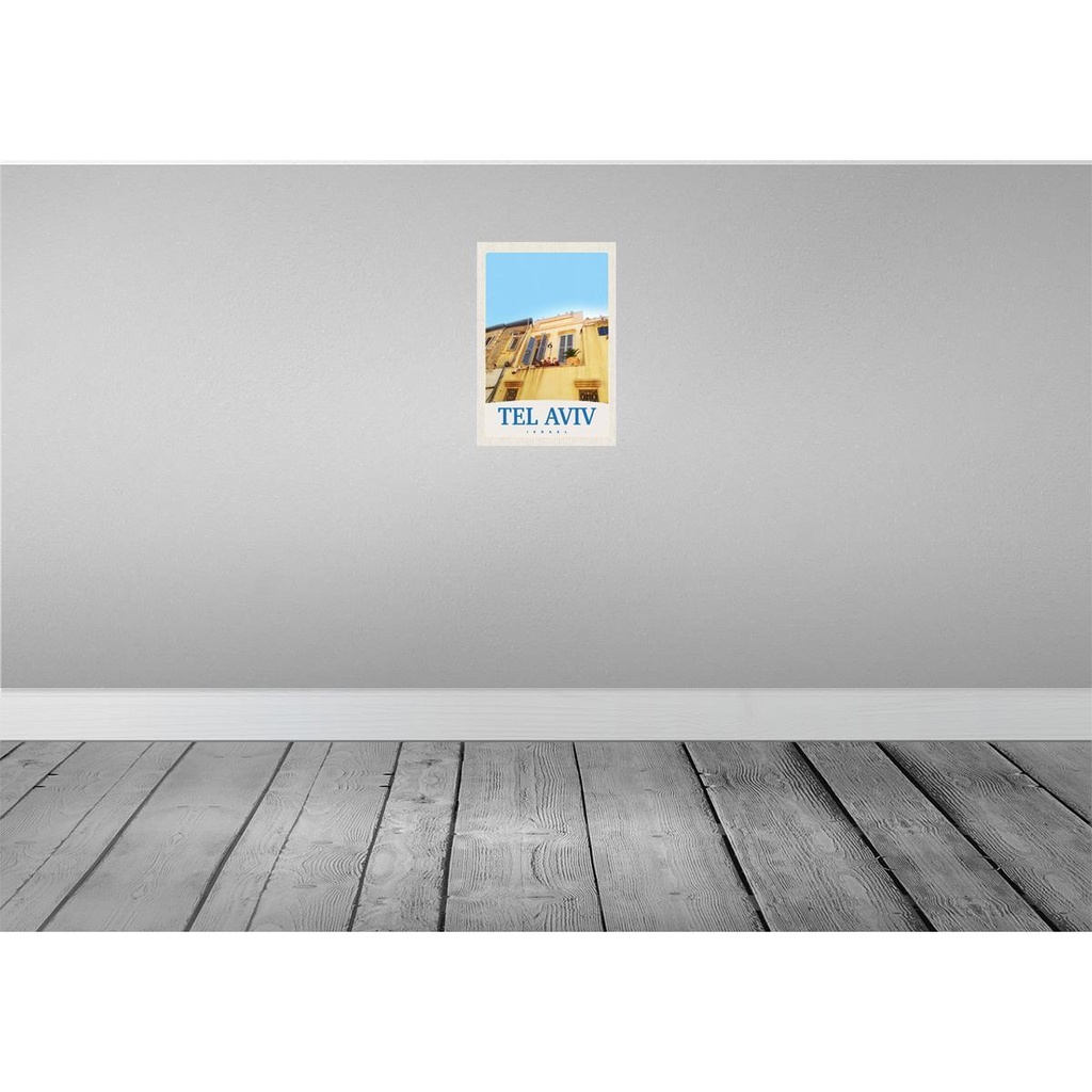 [LA-131764-H] Holzschild 30x20 cm Tel Aviv Israel Stadt Gebäude Bildmotiv Reisemotiv Abenteuer Reisen Bild 2