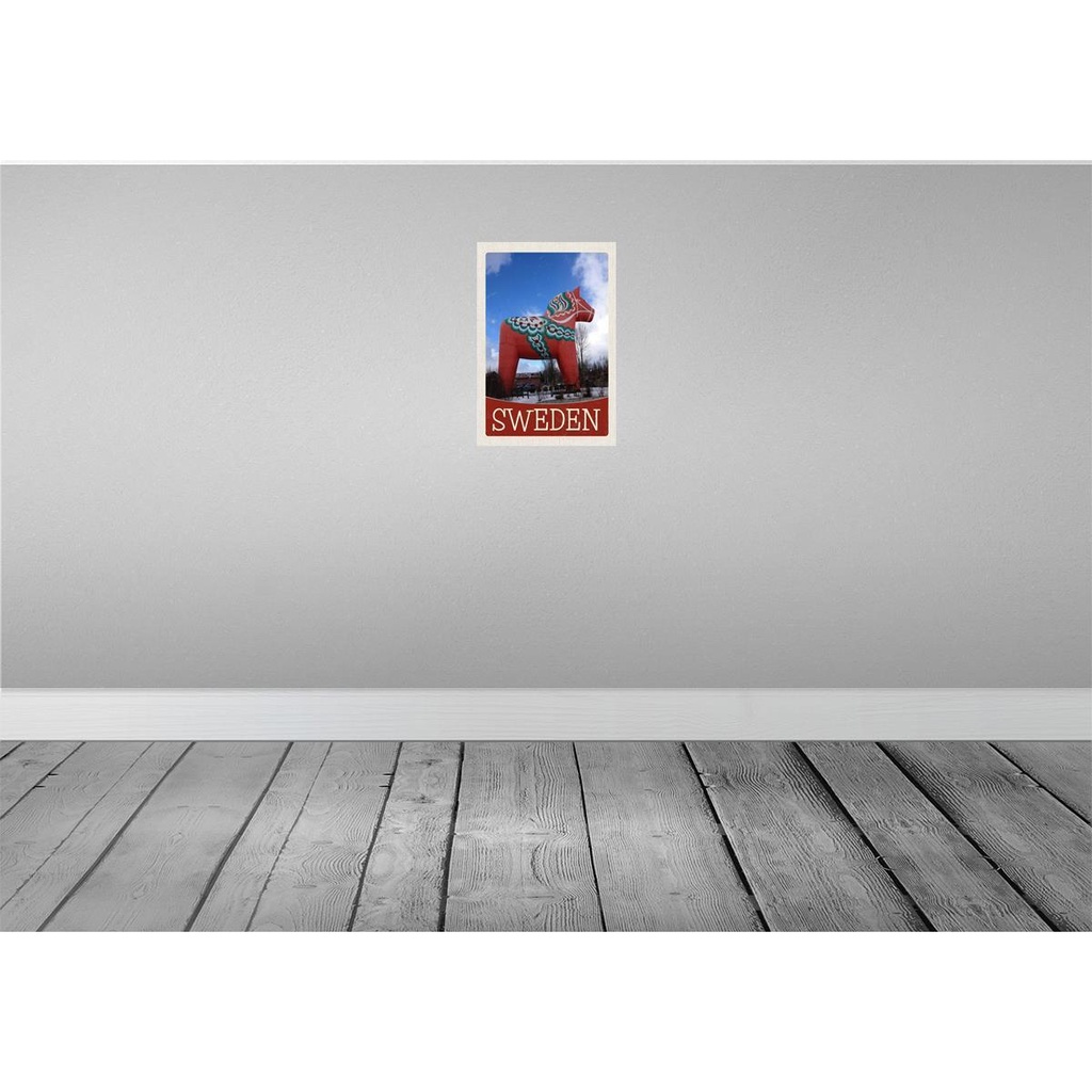 [LA-131786] Blechschild 30x20 cm Schweden rotes Pferd Skulptur Bildmotiv Reisemotiv Abenteuer Reisen Urlaub Bild 2