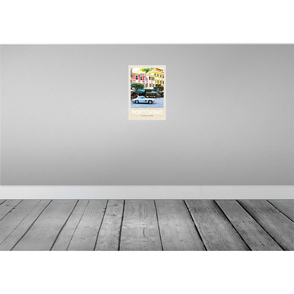 [LA-131788-H] Holzschild 30x20 cm Portofino Italien Riviera Altstadt Bildmotiv Reisemotiv Abenteuer Reisen Bild 2