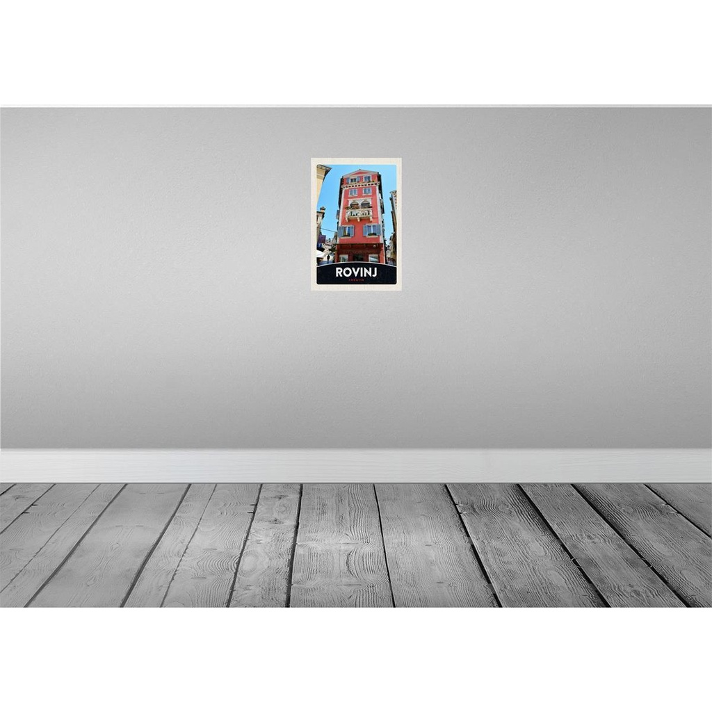 [LA-131789] Blechschild 30x20 cm Rovinj Kroatien Haus rot Blumen Bildmotiv Reisemotiv Abenteuer Reisen Urlaub Bild 2