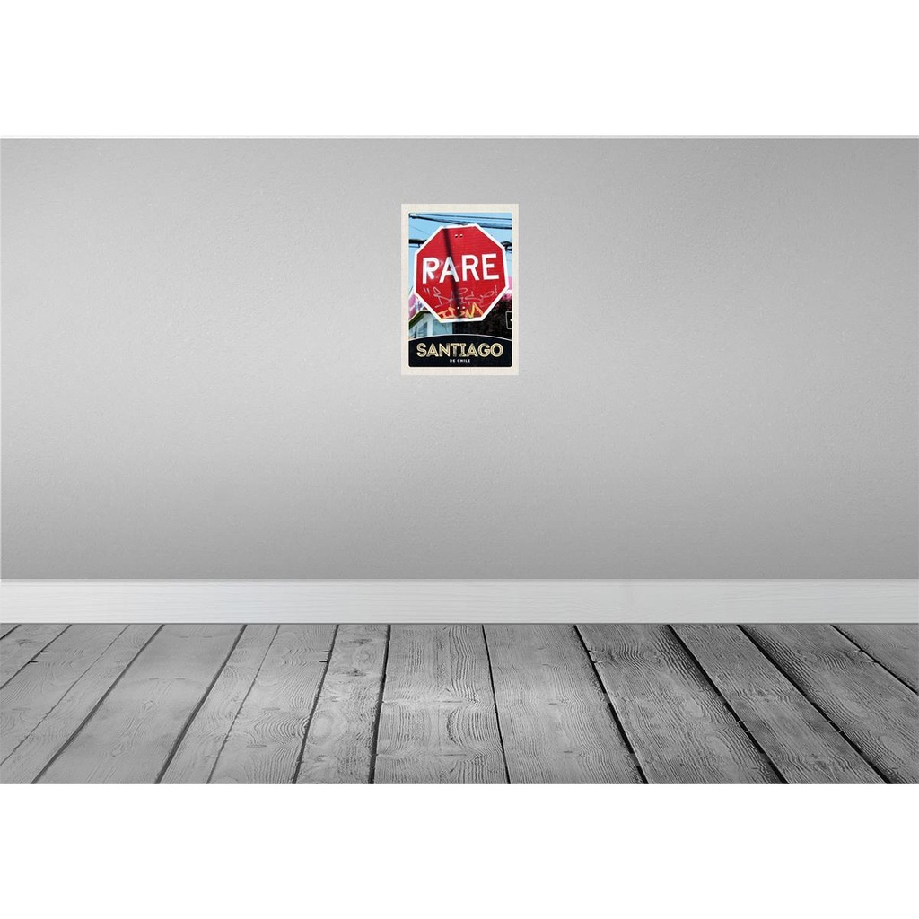 [LA-131792-H] Holzschild 30x20 cm Santiago De Chile Amerika rotes Bildmotiv Reisemotiv Abenteuer Reisen Bild 2