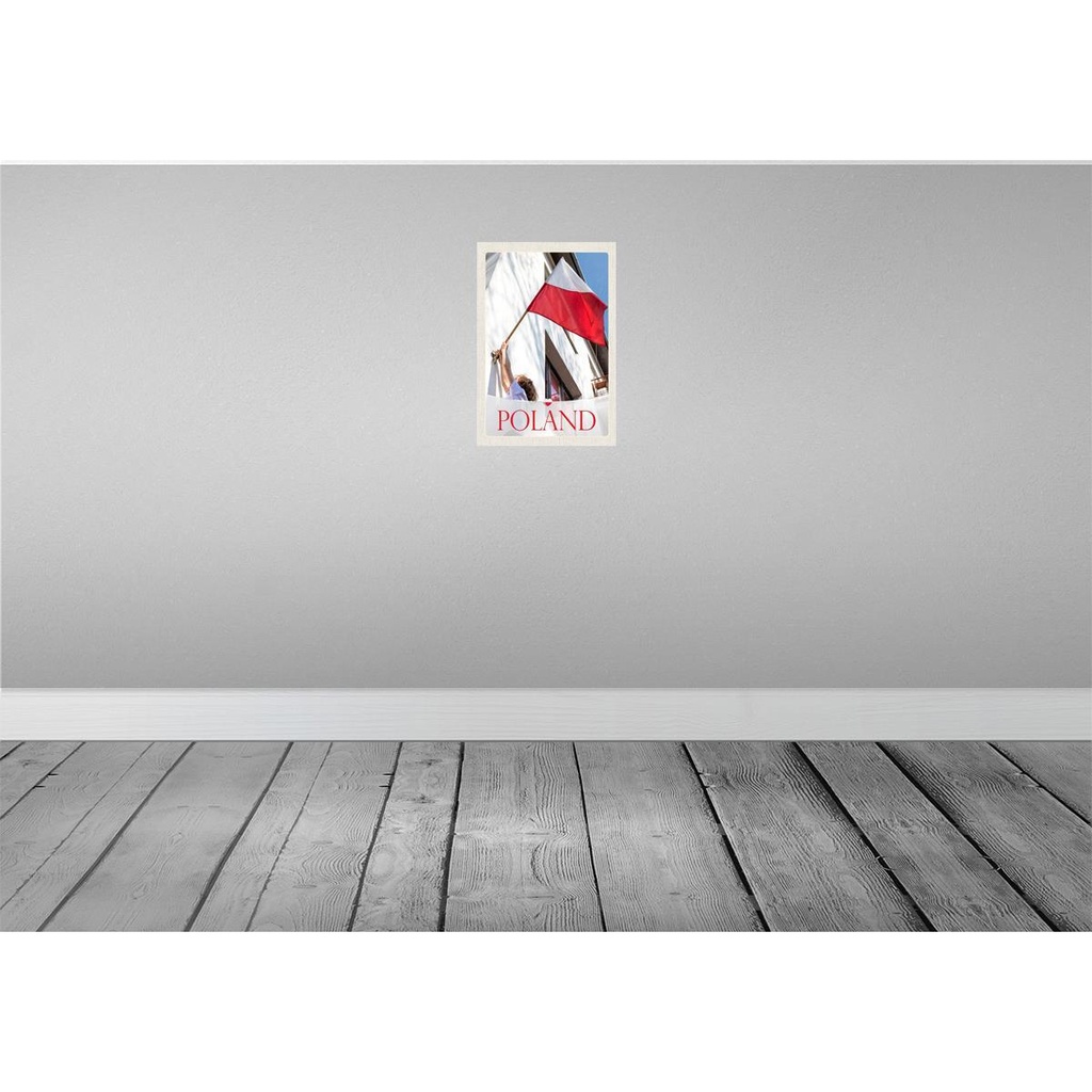 [LA-131795] Blechschild 30x20 cm Polen Europa Flagge Haus Bildmotiv Reisemotiv Abenteuer Reisen Urlaub Bild 2
