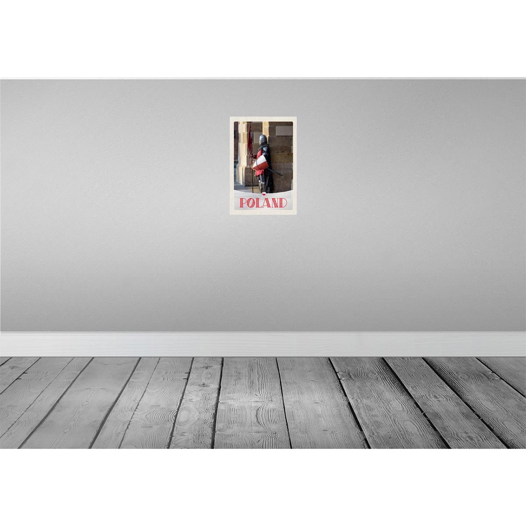 [LA-131796] Blechschild 30x20 cm Polen Europa Ritter Schwert Flagge Bildmotiv Reisemotiv Abenteuer Reisen Urlaub Bild 2