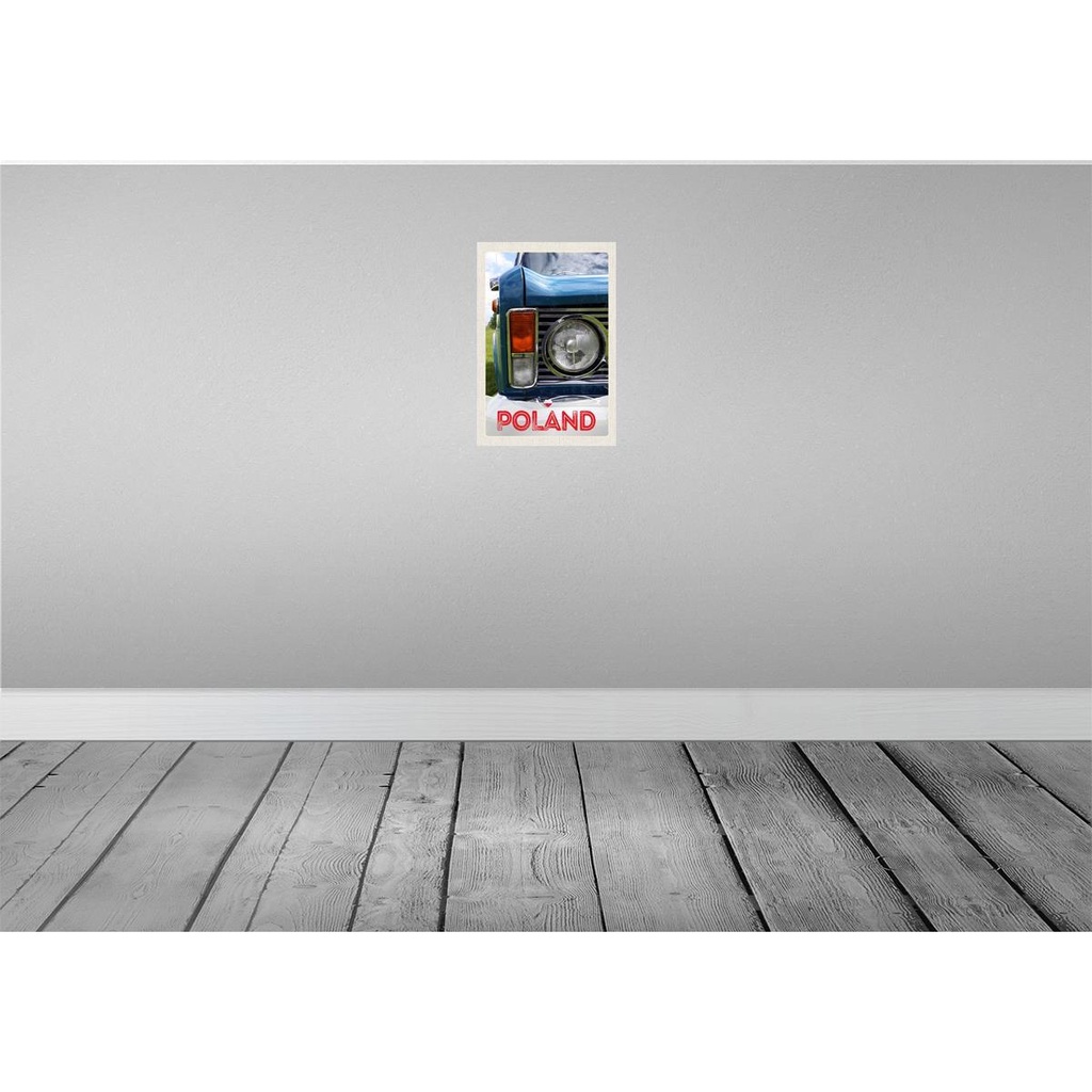 [LA-131798] Blechschild 30x20 cm Polen Europa Oldtimer Auto 90er Bildmotiv Reisemotiv Abenteuer Reisen Urlaub Bild 2