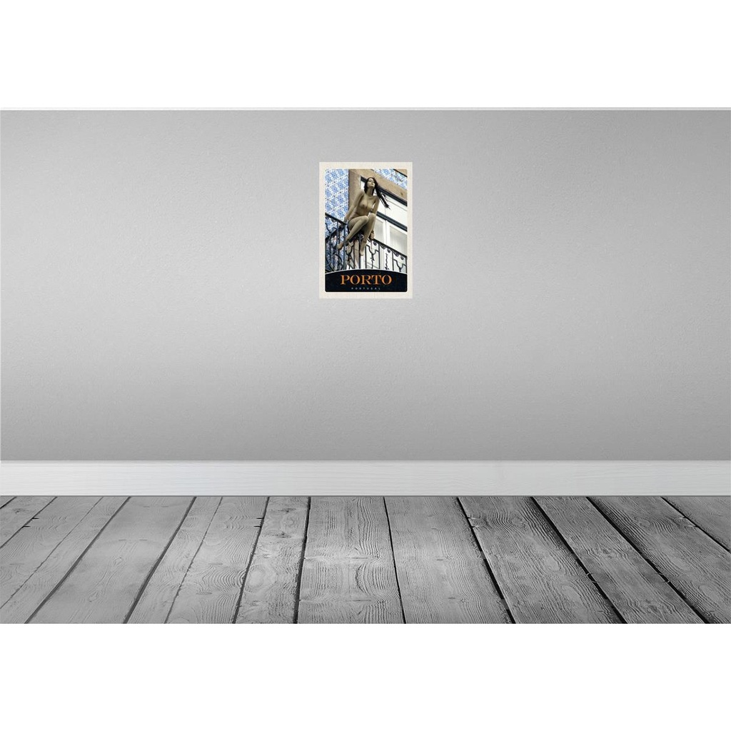 [LA-131806-H] Holzschild 30x20 cm Porto Portugal Skulptur Bildmotiv Reisemotiv Abenteuer Reisen Bild 2