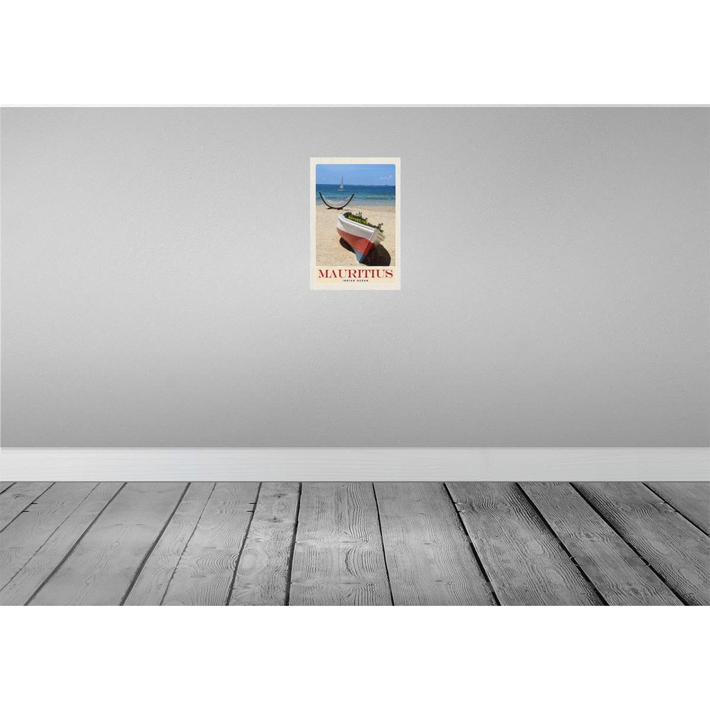 [LA-131817] Blechschild 30x20 cm Mauritius Indischer Ozean Boot Bildmotiv Reisemotiv Abenteuer Reisen Urlaub Bild 2